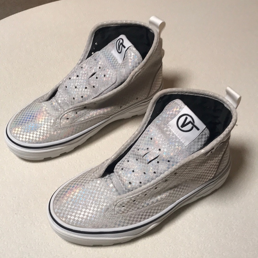 Vans Women's Iridescent White High-Top Sneakers